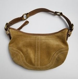 Coach Suede Camel Shoulder Bag